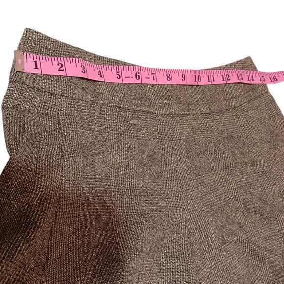 AKRIS PUNTO‎ Circle Skirt Wool Silk Blend Flouncy Brown Tweed Size 6 Skater - Picture 10 of 16